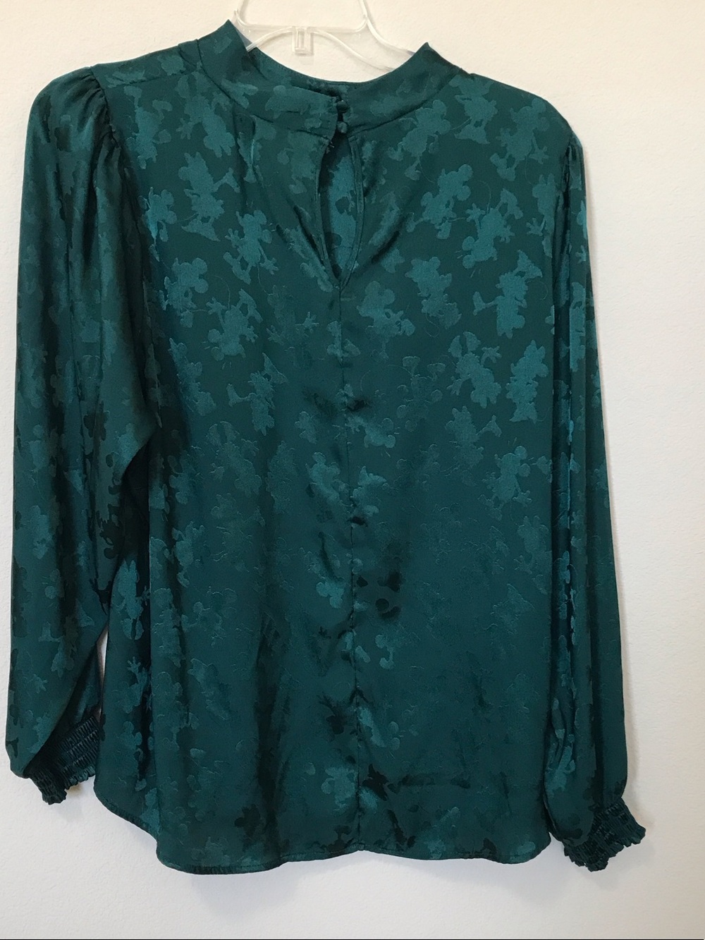torrid Teal Mickey Mouse Jacquard Long-Sleeve Blouse - Picture 4 of 5